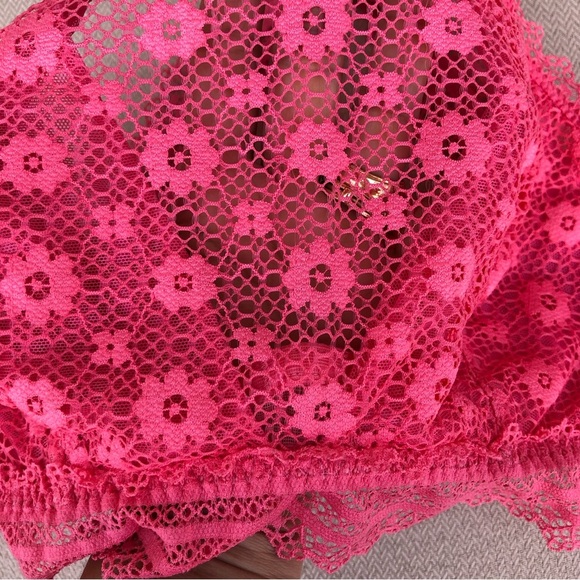 Victoria's Secret Floral Stretchy Lace Pink Racer Back Underwire Bralette M - Picture 2 of 13